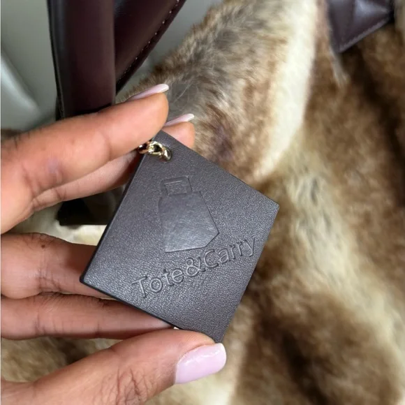 Faux Fur and Brown Leather Bag Set - Picture 4 of 13